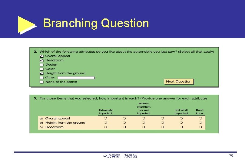 Branching Question 中央資管：范錚強 29 