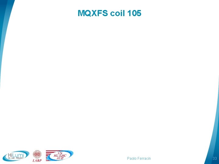 MQXFS coil 105 Paolo Ferracin 33 