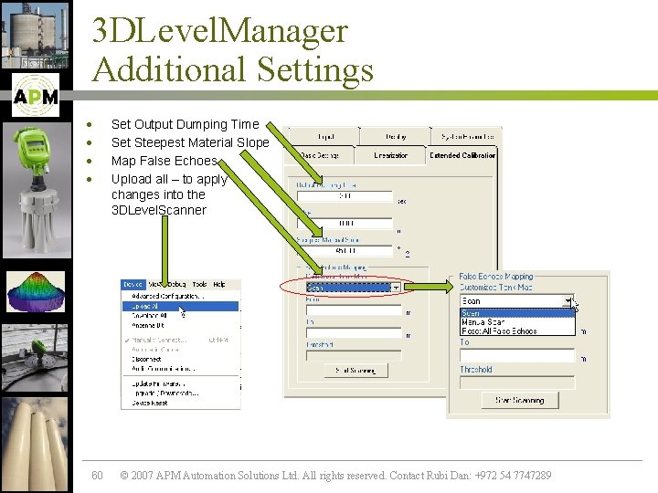 3 DLevel. Manager Additional Settings · · 60 Set Output Dumping Time Set Steepest