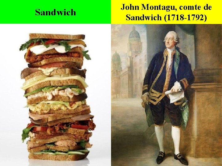 Sandwich John Montagu, comte de Sandwich (1718 -1792) 