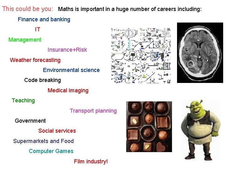 This could be you: Maths is important in a huge number of careers including: