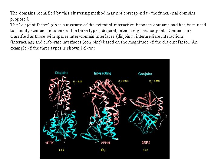The domains identified by this clustering method may not correspond to the functional domains
