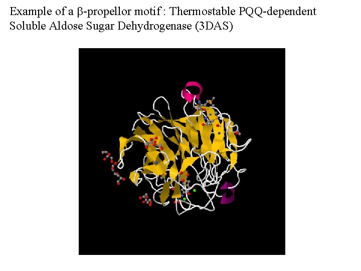 Example of a b-propellor motif : Thermostable PQQ-dependent Soluble Aldose Sugar Dehydrogenase (3 DAS)