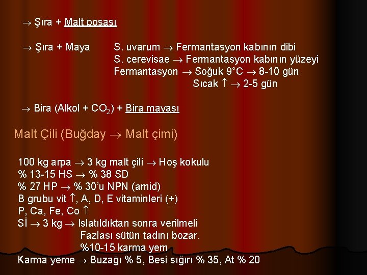  Şıra + Malt posası Şıra + Maya S. uvarum Fermantasyon kabının dibi S.