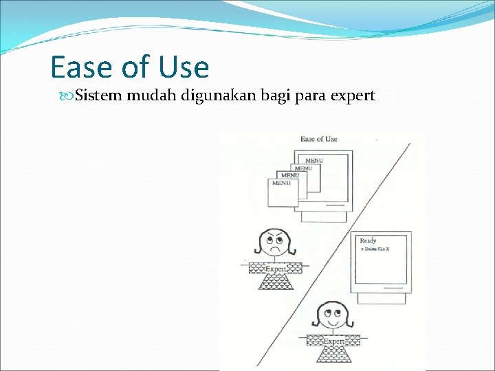 Ease of Use Sistem mudah digunakan bagi para expert 