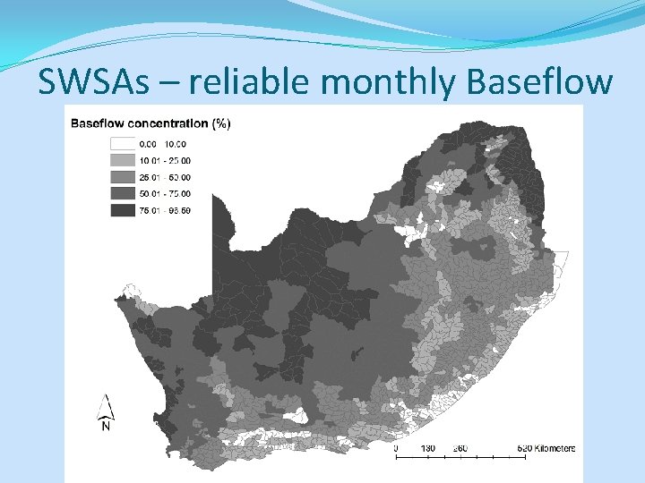 SWSAs – reliable monthly Baseflow 
