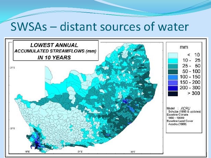 SWSAs – distant sources of water 