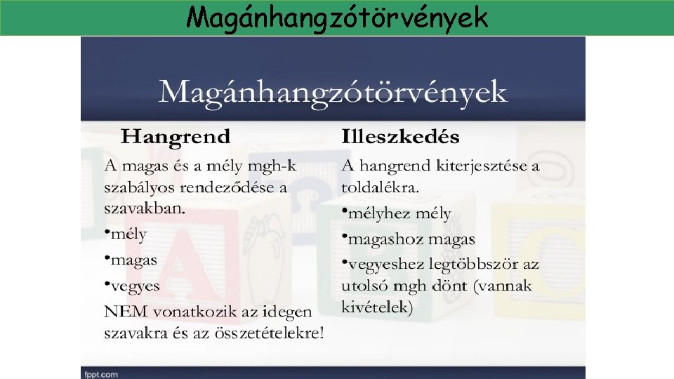 Magánhangzótörvények 