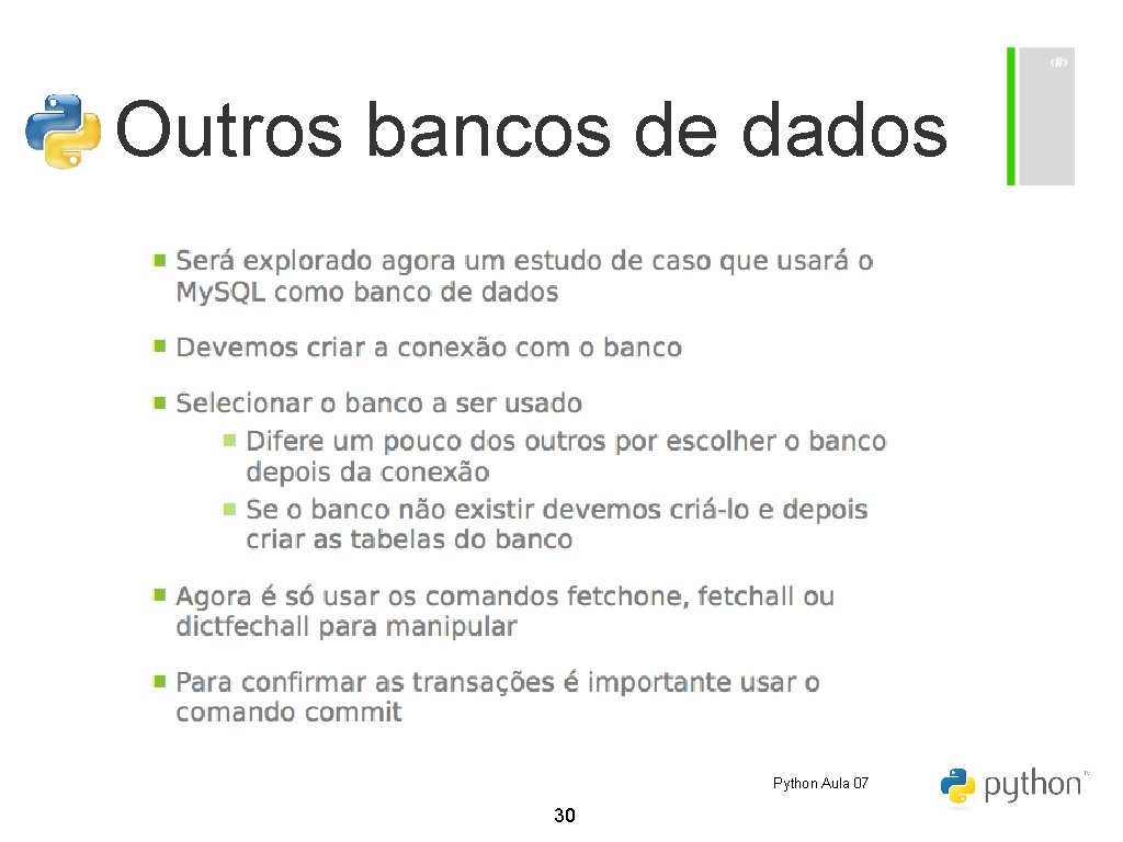 Outros bancos de dados Python Aula 07 30 