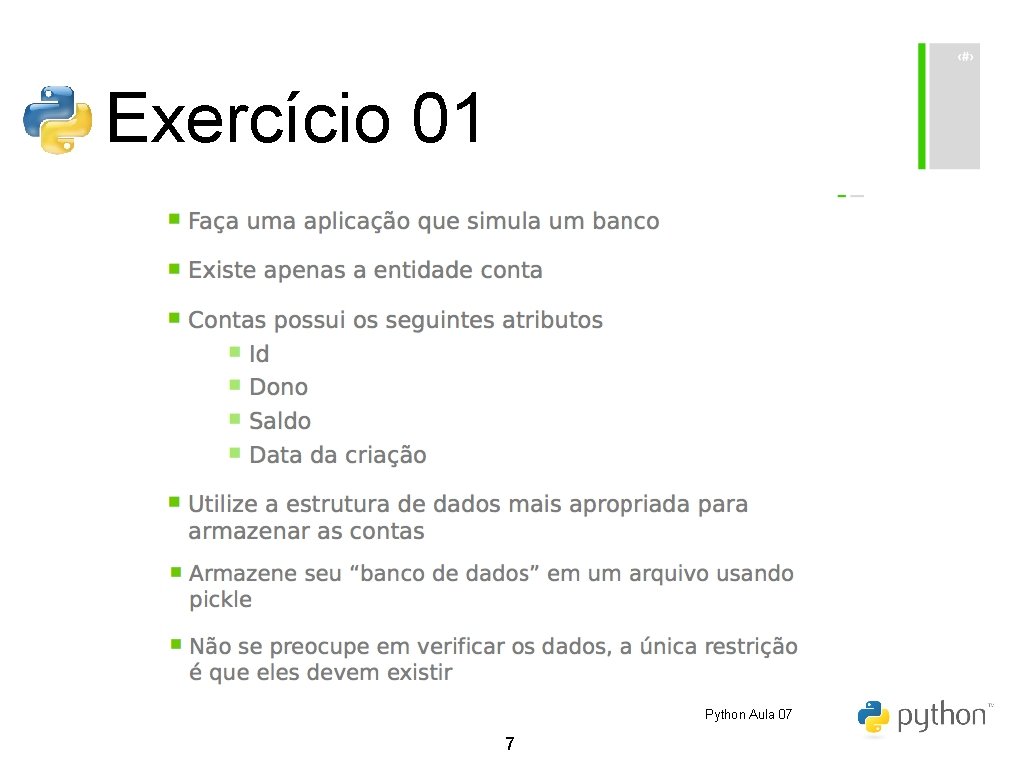 Exercício 01 Python Aula 07 7 