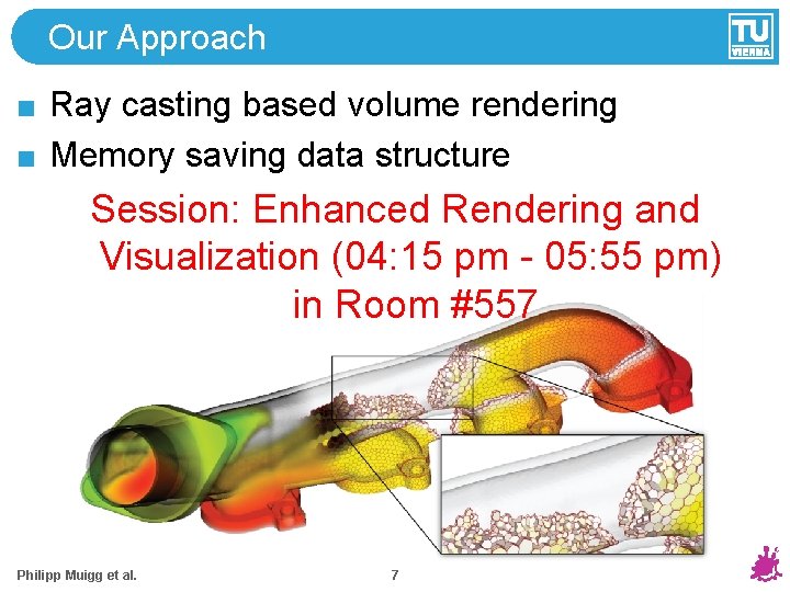 Our Approach Ray casting based volume rendering Memory saving data structure Session: Enhanced Rendering