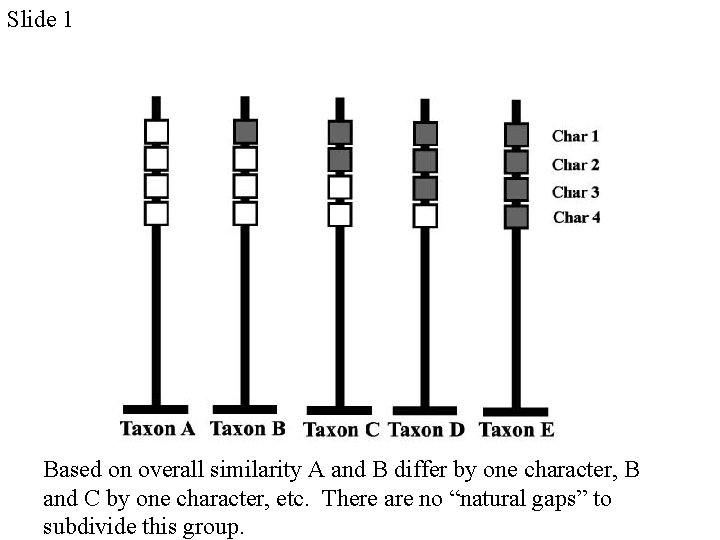 Slide 1 Based on overall similarity A and B differ by one character, B