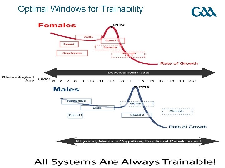 Optimal Windows for Trainability 15 Skill Development © GAA 