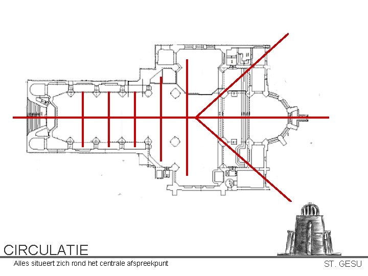 CIRCULATIE Alles situeert zich rond het centrale afspreekpunt ST. GESU CIRCULATIE Alles situeert zich rond het centrale afspreekpunt ST. GESU