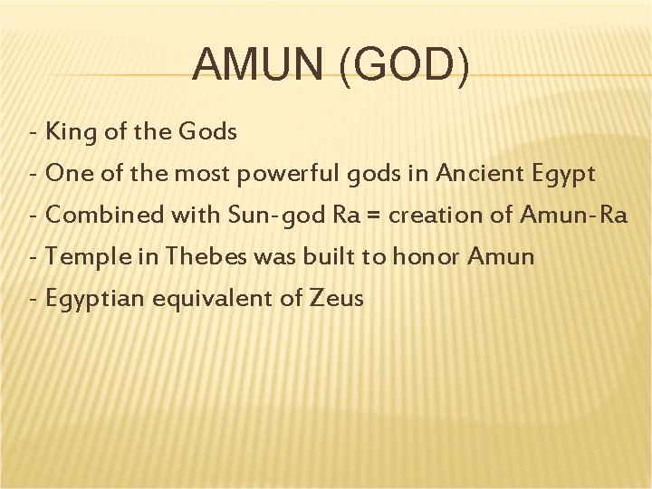 AMUN (GOD) - King of the Gods - One of the most powerful gods AMUN (GOD) - King of the Gods - One of the most powerful gods