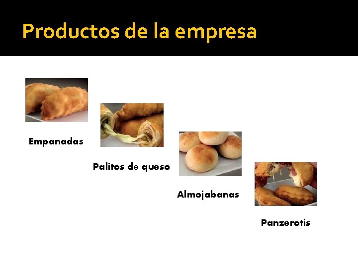 Productos de la empresa Empanadas Palitos de queso Almojabanas Panzerotis 