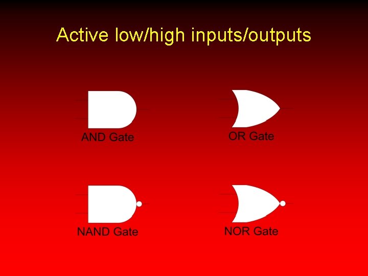 Active low/high inputs/outputs 