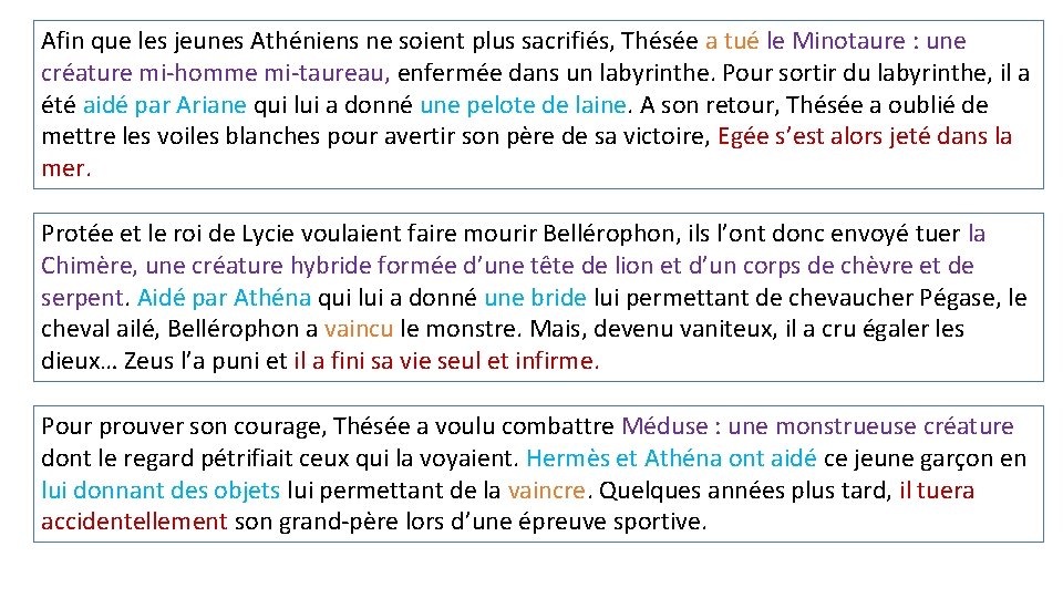 Afin que les jeunes Athéniens ne soient plus sacrifiés, Thésée a tué le Minotaure