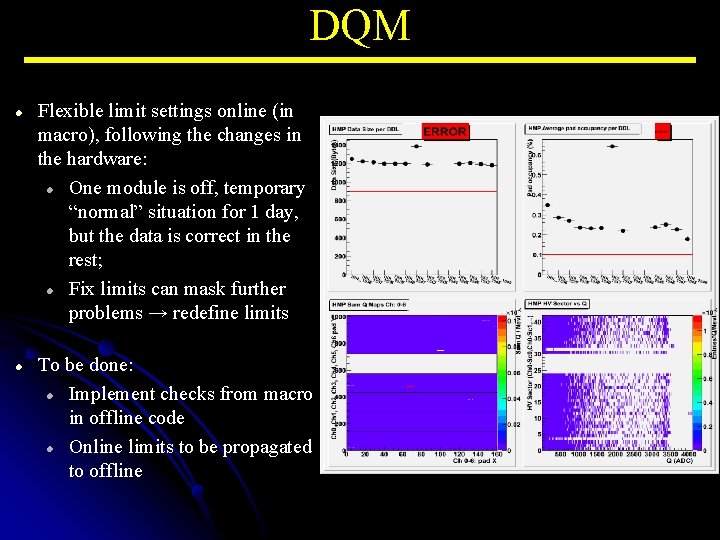 DQM Flexible limit settings online (in macro), following the changes in the hardware: One