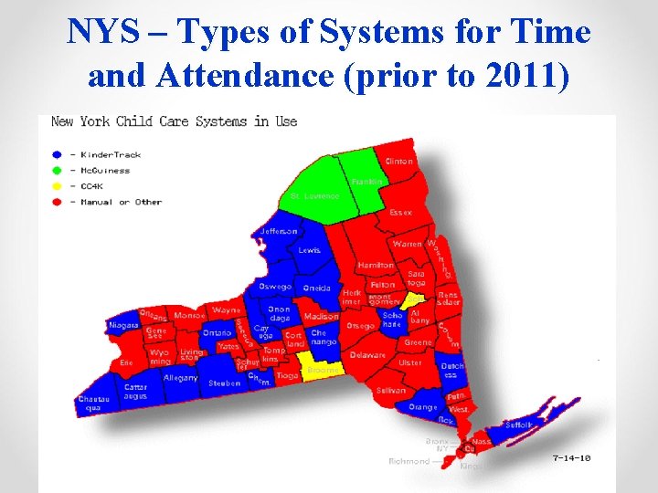 NYS – Types of Systems for Time and Attendance (prior to 2011) 