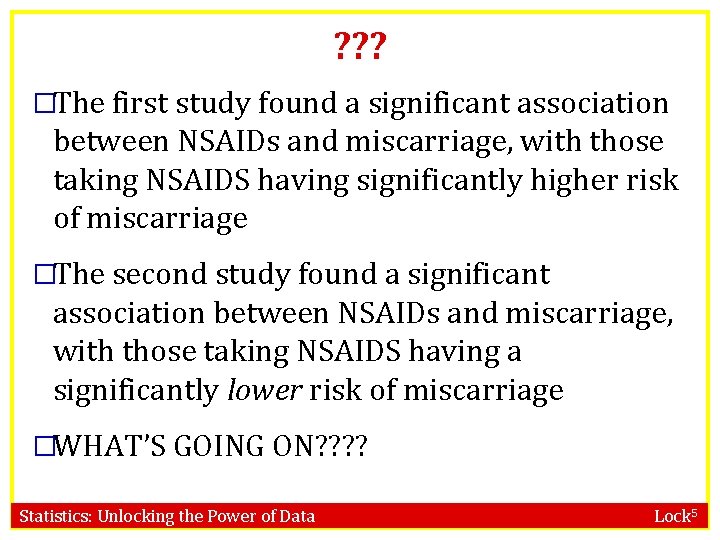 ? ? ? �The first study found a significant association between NSAIDs and miscarriage,