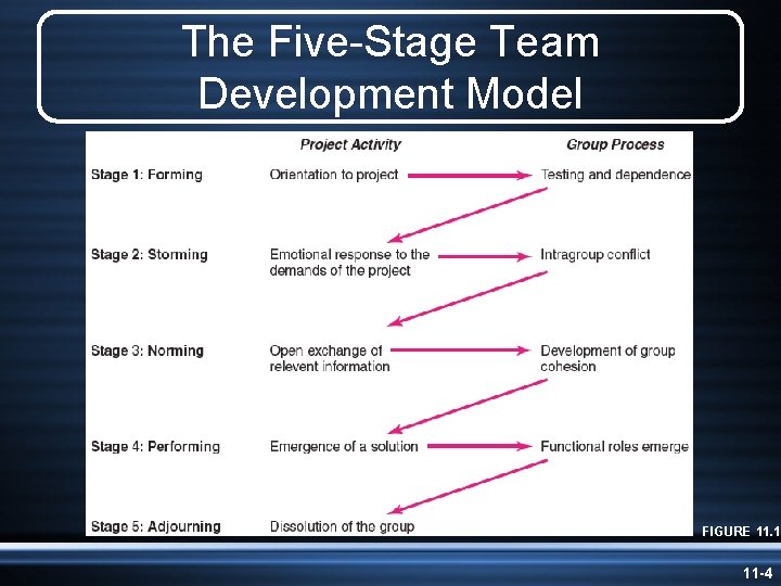 The Five-Stage Team Development Model FIGURE 11. 1 11 -4 
