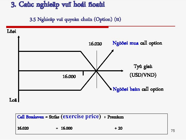 3. Caùc nghieäp vuï hoái ñoaùi 3. 5 Nghieäp vuï quyeàn choïn (Option) (tt)