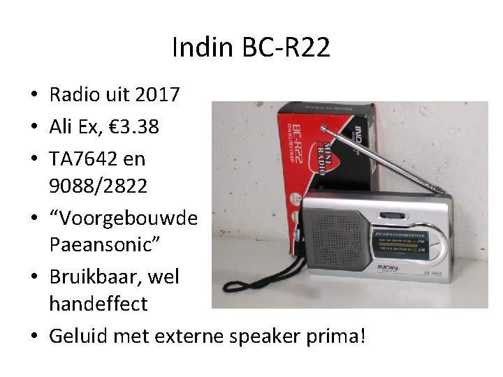 Indin BC-R 22 • Radio uit 2017 • Ali Ex, € 3. 38 •