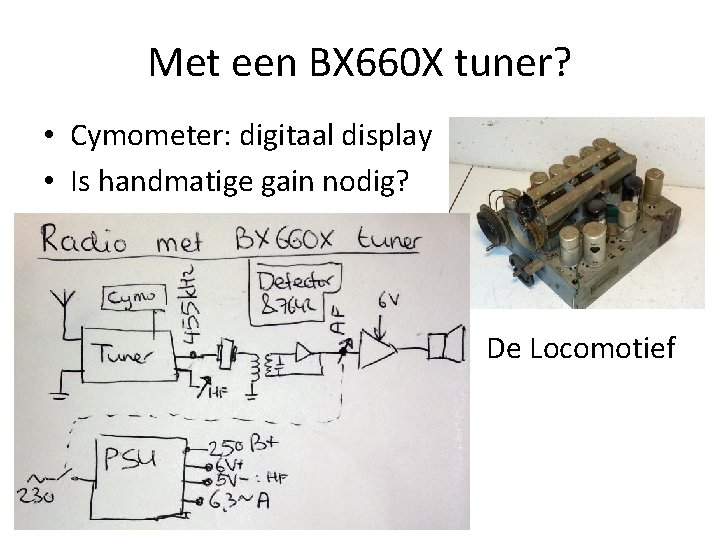 Met een BX 660 X tuner? • Cymometer: digitaal display • Is handmatige gain