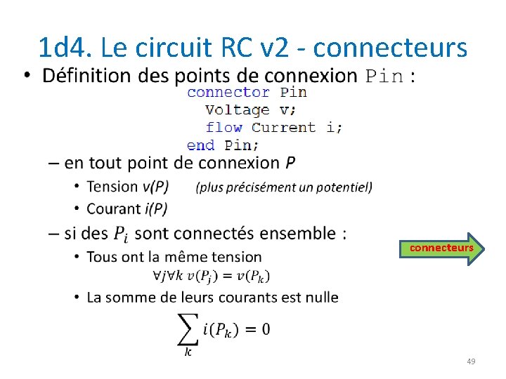  • 1 d 4. Le circuit RC v 2 - connecteurs 49 