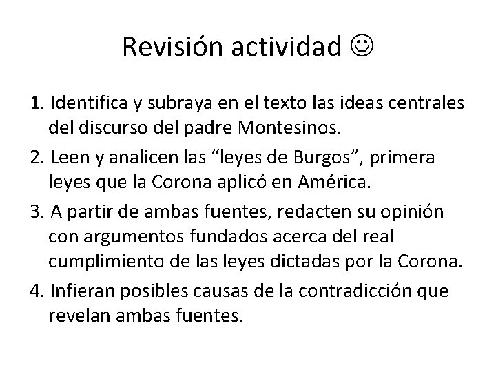 Revisión actividad 1. Identifica y subraya en el texto las ideas centrales del discurso