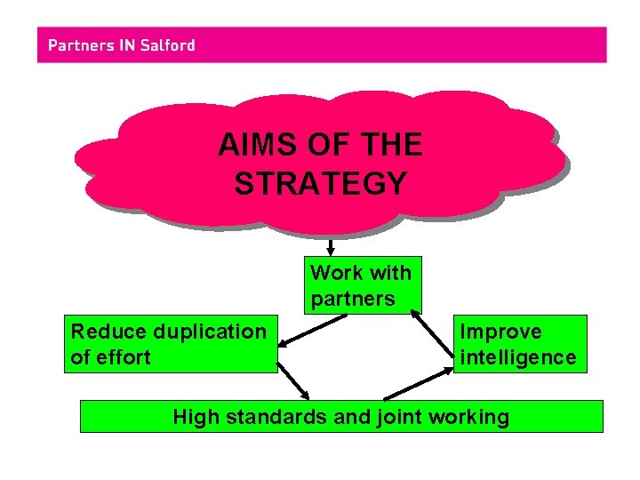 AIMS OF THE STRATEGY Work with partners Reduce duplication of effort Improve intelligence High
