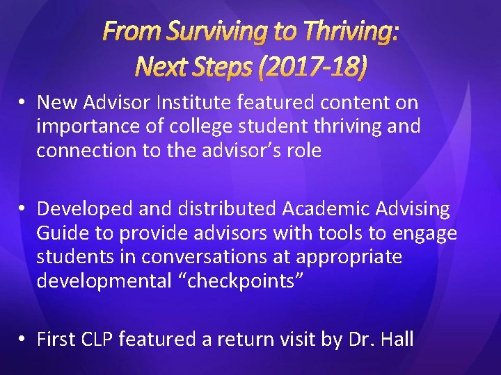 From Surviving to Thriving: Next Steps (2017 -18) • New Advisor Institute featured content