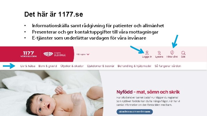 Det här är 1177. se • • • Informationskälla samt rådgivning för patienter och