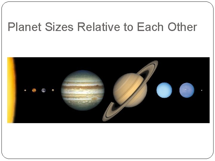 Planet Sizes Relative to Each Other 