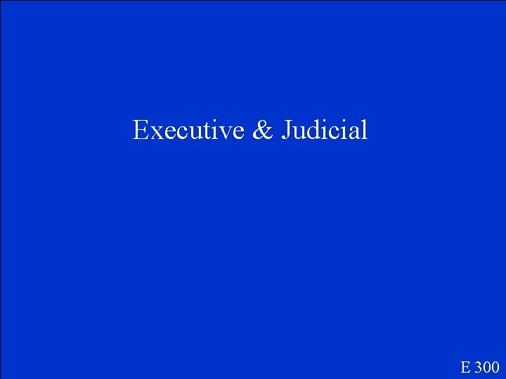Executive & Judicial E 300 