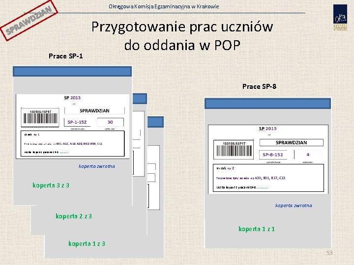 Okręgowa Komisja Egzaminacyjna w Krakowie N ZIA WD A R SP Prace SP-1 Przygotowanie