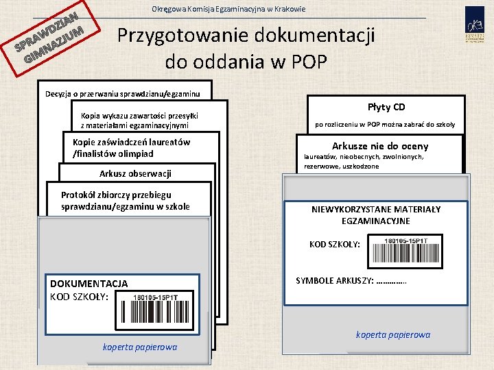 IAN Z WD JUM A Z SPR NA GIM Okręgowa Komisja Egzaminacyjna w Krakowie