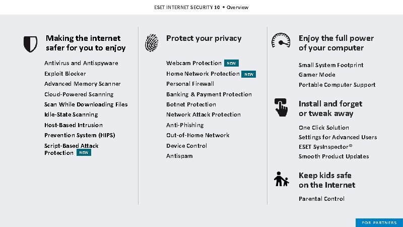 ESET INTERNET SECURITY 10 • Overview Making the internet safer for you to enjoy