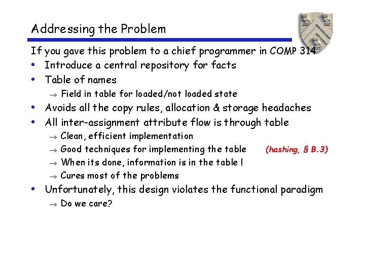 Addressing the Problem If you gave this problem to a chief programmer in C