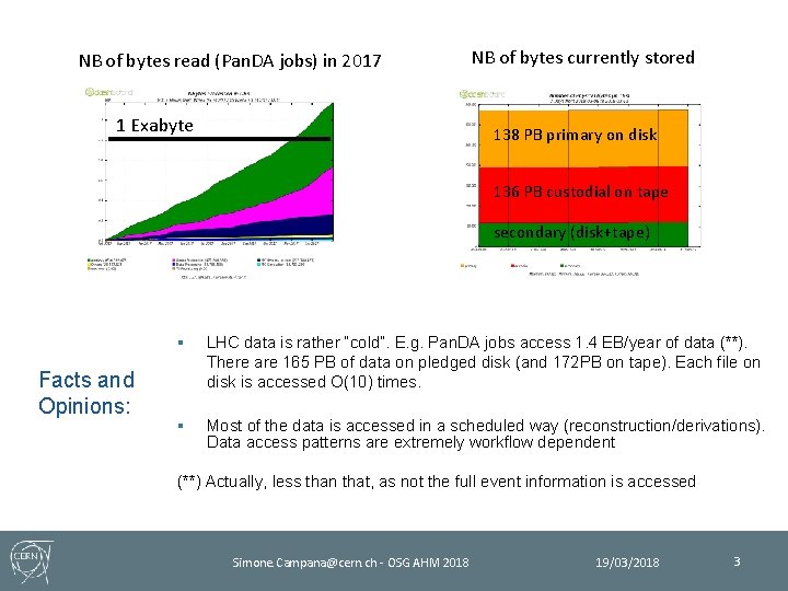 NB of bytes read (Pan. DA jobs) in 2017 1 Exabyte NB of bytes