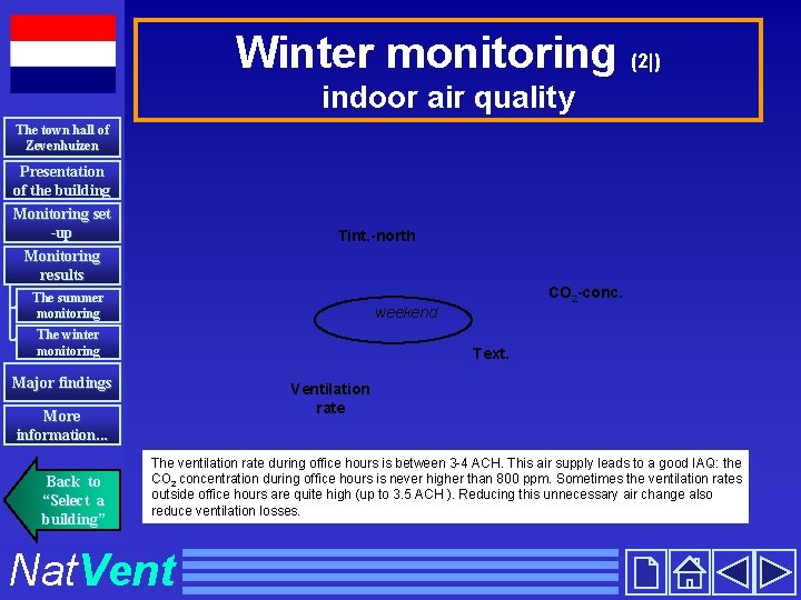Winter monitoring (2|) indoor air quality The town hall of Zevenhuizen Presentation of the