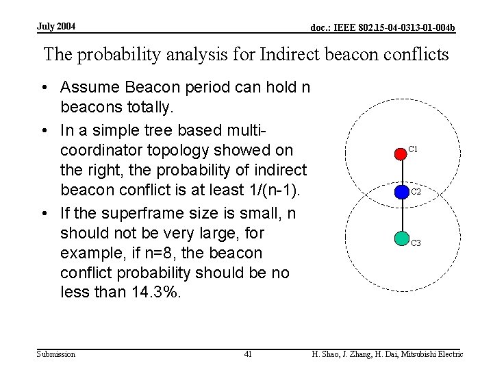 July 2004 doc. : IEEE 802. 15 -04 -0313 -01 -004 b The probability