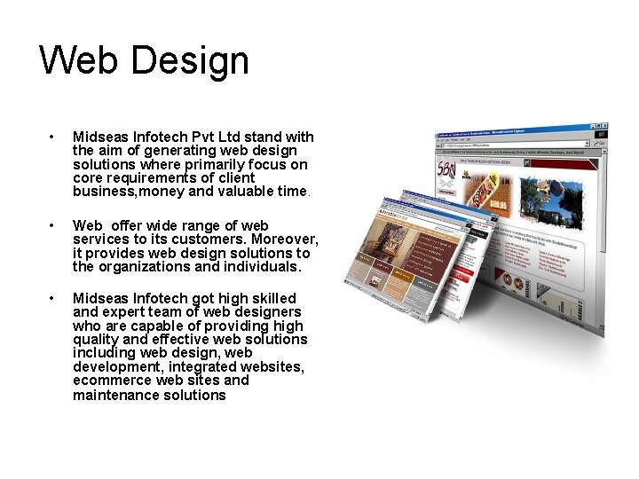 Web Design • Midseas Infotech Pvt Ltd stand with the aim of generating web