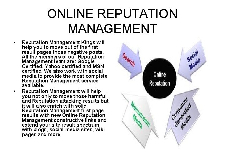 ONLINE REPUTATION MANAGEMENT • • Reputation Management Kings will help you to move out