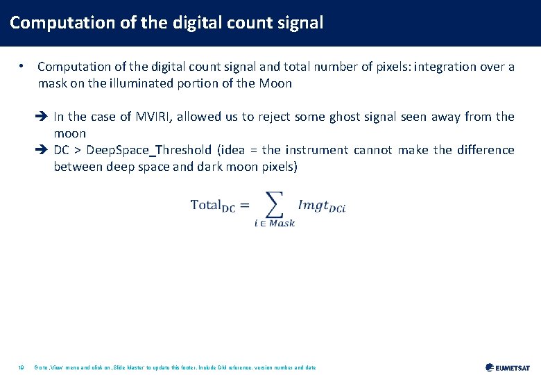 Computation of the digital count signal • Computation of the digital count signal and