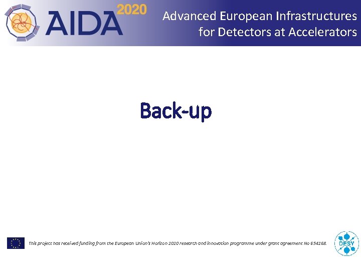 Advanced European Infrastructures for Detectors at Accelerators Back-up This project has received funding from