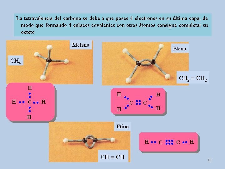 La tetravalencia del carbono se debe a que posee 4 electrones en su última