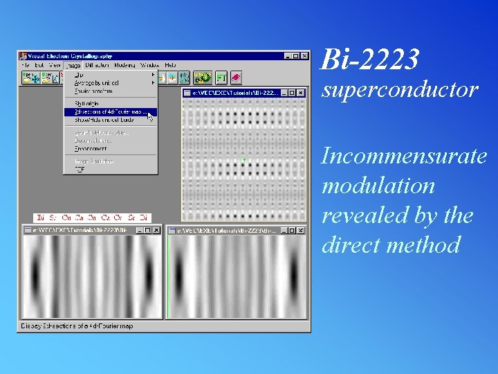 Bi-2223 superconductor Incommensurate modulation revealed by the direct method 