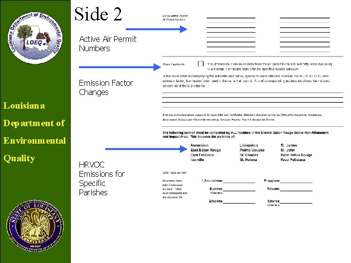 Side 2 Active Air Permit Numbers Emission Factor Changes Louisiana Department of Environmental Quality